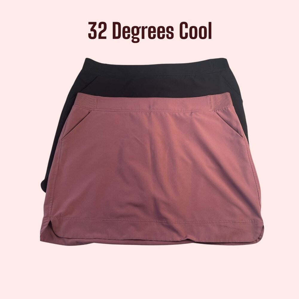 32 Degrees Cool Plum & Black Active Skort Set XXL Moisture-Wicking